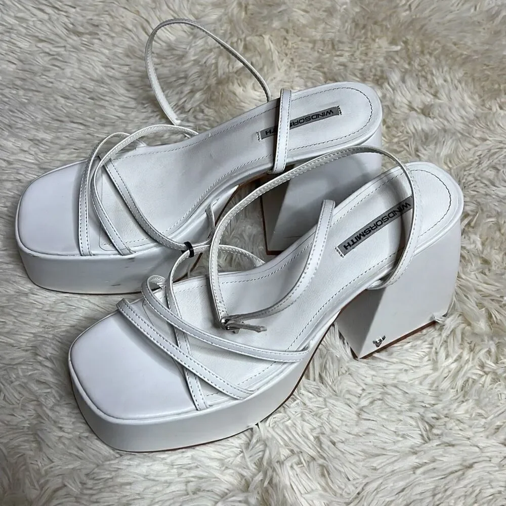Windsor Smith Heather white Windsor heel platforms